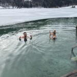 Eisbaden im Weissensee